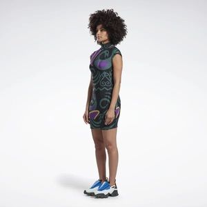 Reebok By Pyer Moss Mesh Allover Print Sankofa Dress
